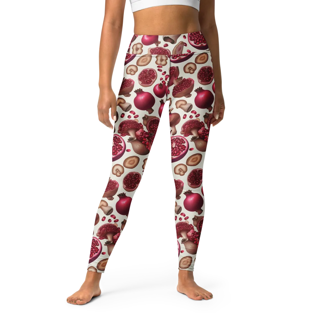 Mushroom Garnet on Yoga Leggings — Front