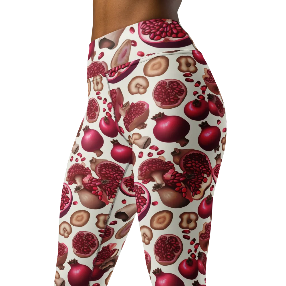 Mushroom Garnet on Yoga Leggings — Left Front