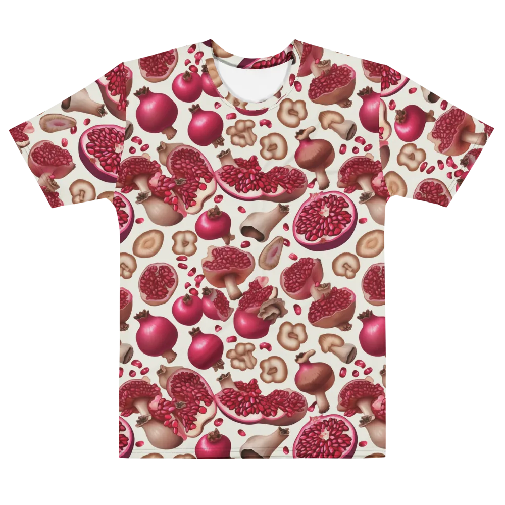 Mushroom Garnet on Men's Cotton Crew Neck T-Shirt — Front