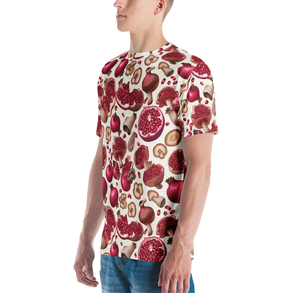 Mushroom Garnet on Men's Crew Neck T-Shirt — Left