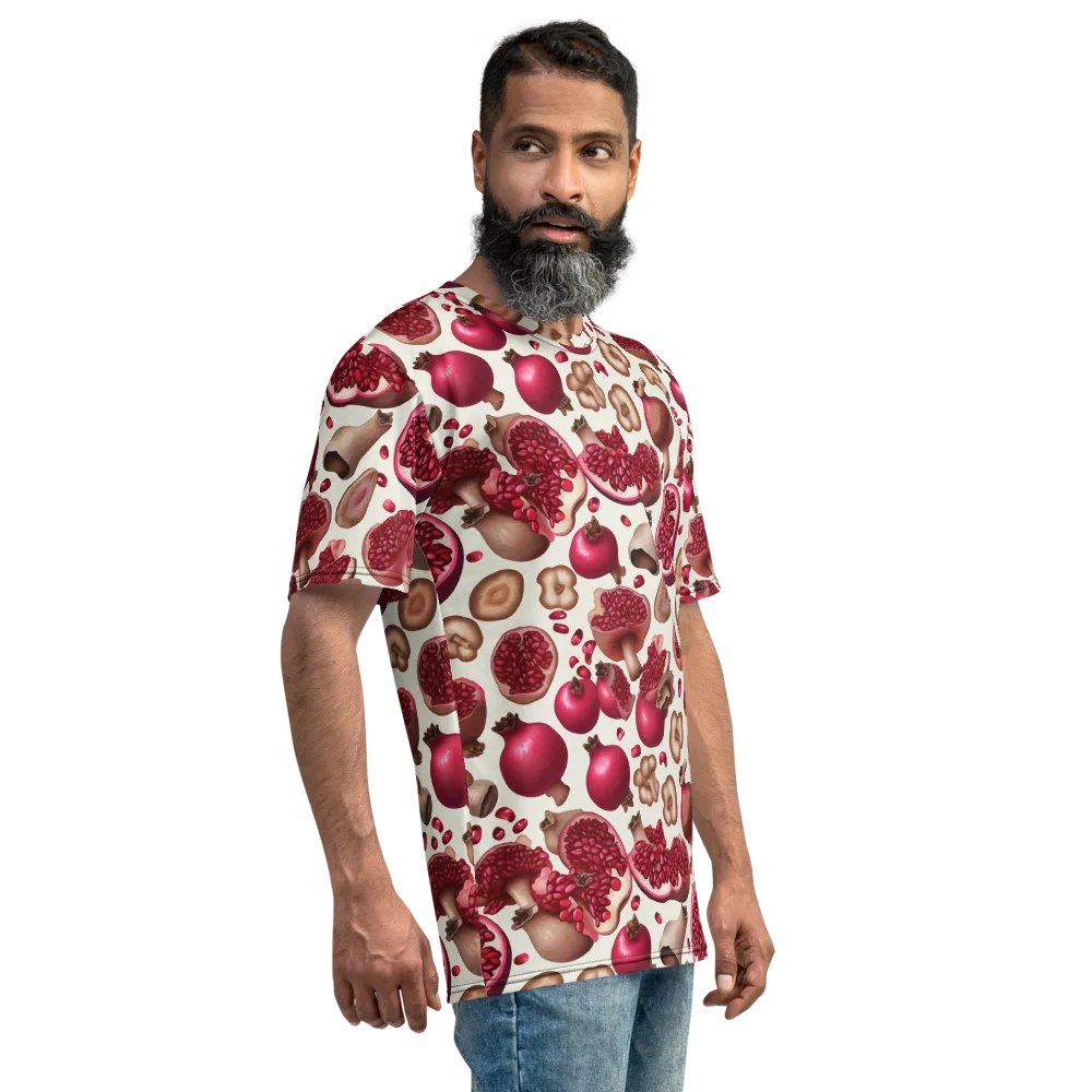 Mushroom Garnet on Men's Crew Neck T-Shirt — Right
