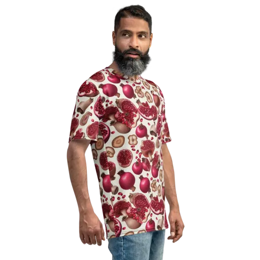 Mushroom Garnet on a Men's Crew Neck T-Shirt