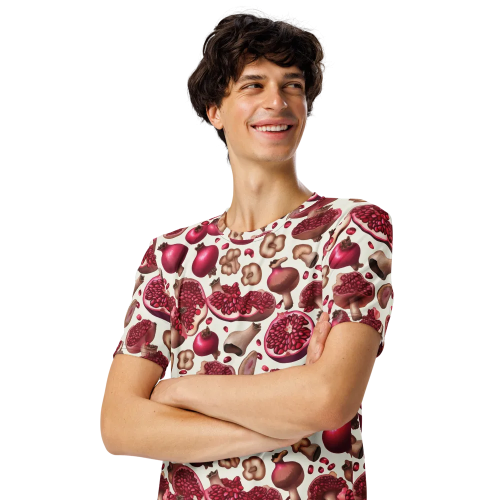 Mushroom Garnet on Men's Crew Neck T-Shirt — Left Front