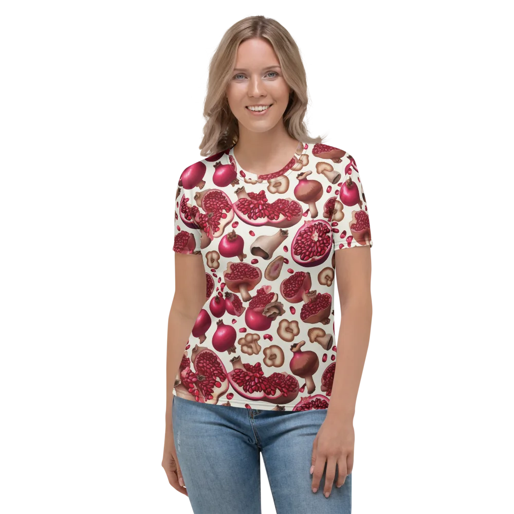Mushroom Garnet on Women's Crew Neck T-Shirt — Front