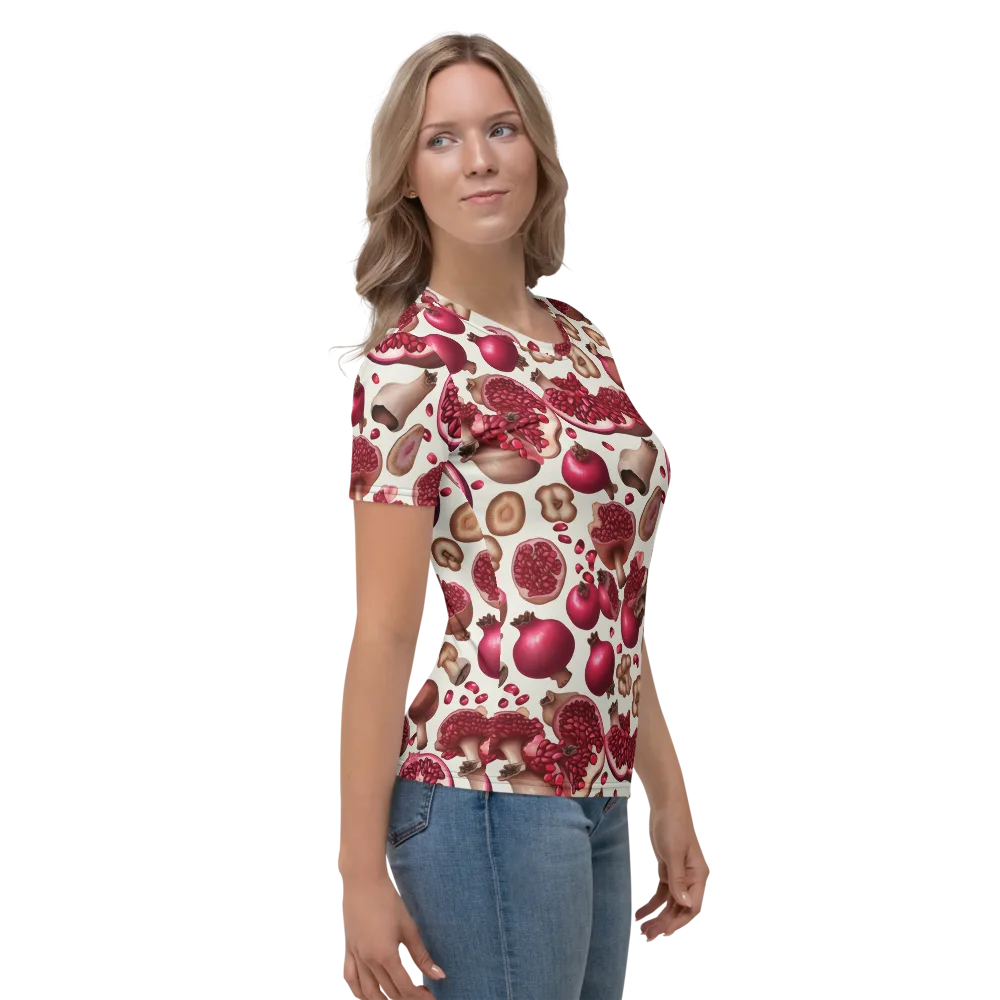 Mushroom Garnet on Women's Crew Neck T-Shirt — Right