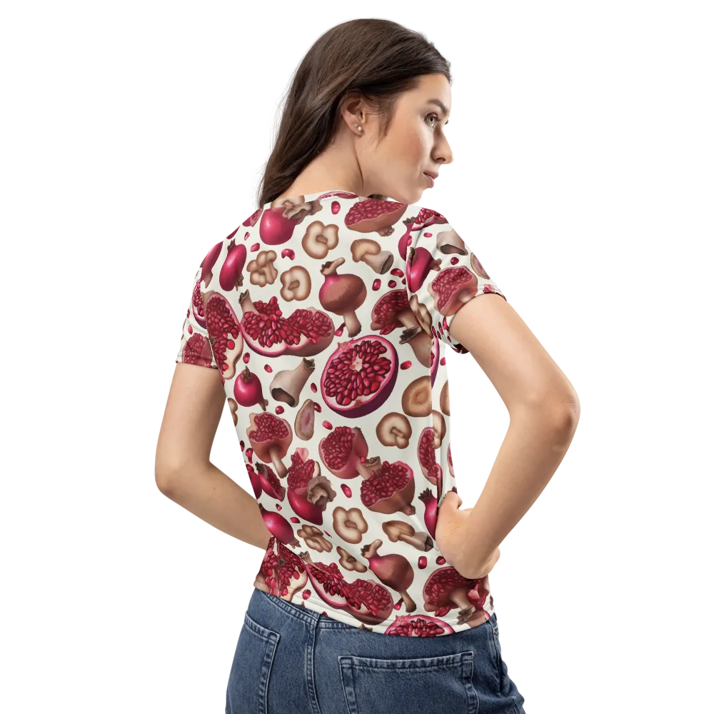 Mushroom Garnet on Women's Crew Neck T-Shirt — Back