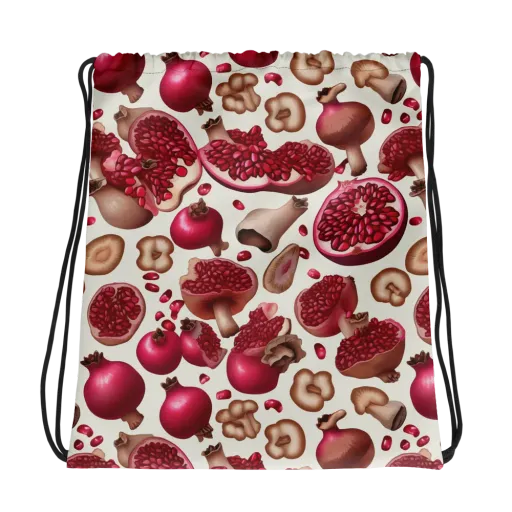 Mushroom Garnet on a Drawstring Bag