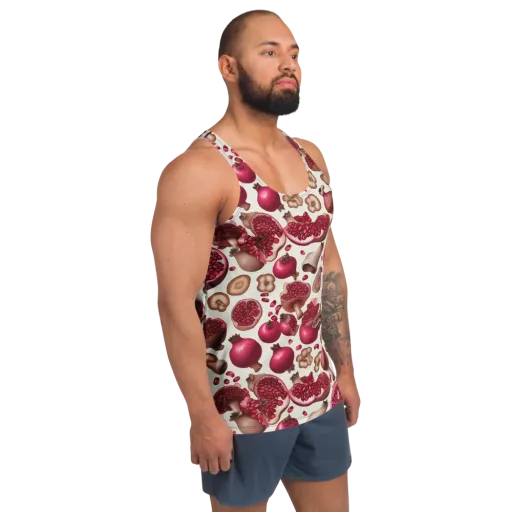 Mushroom Garnet on a Men's Tank Top