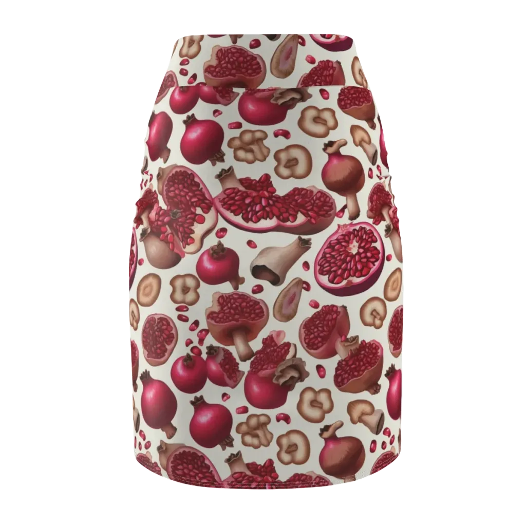 Mushroom Garnet on Pencil Skirt — Back