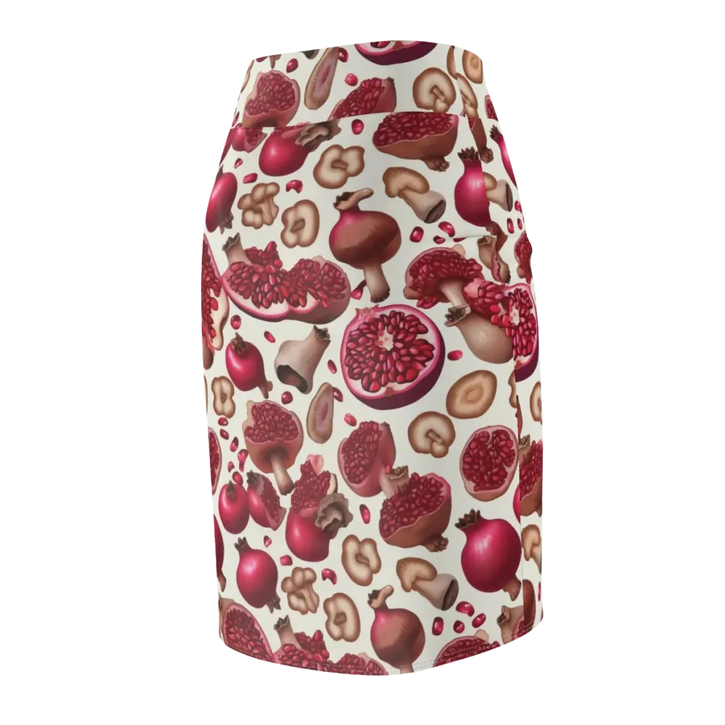 Mushroom Garnet on Pencil Skirt — Back Side