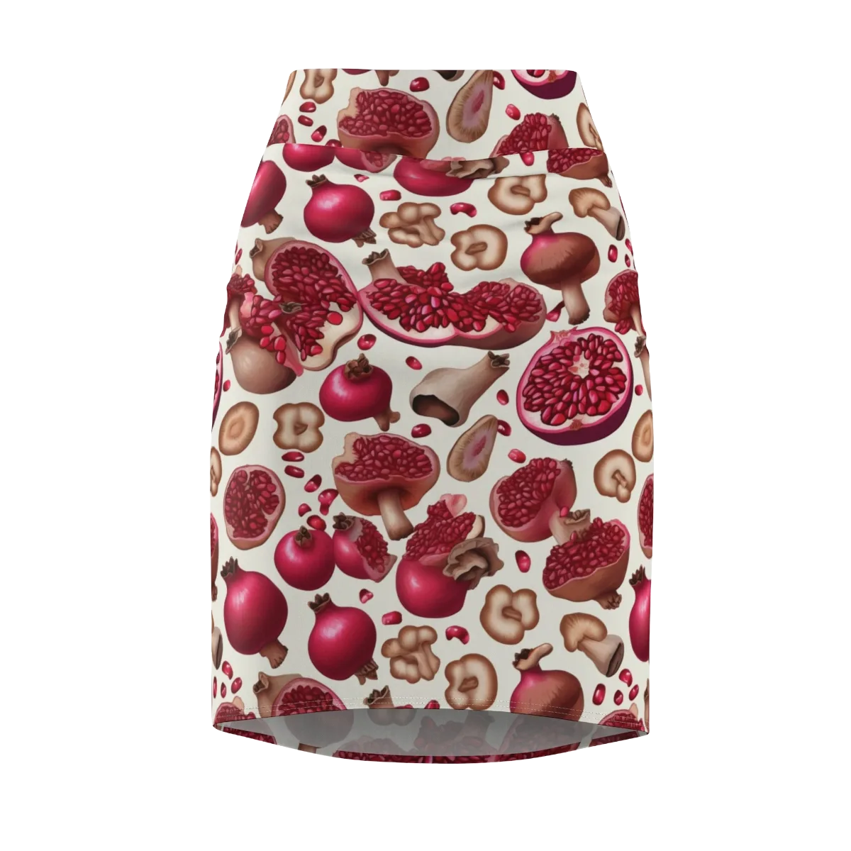 Mushroom Garnet on Pencil Skirt — Front