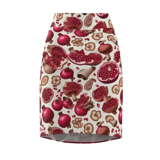 Mushroom Garnet on a Pencil Skirt