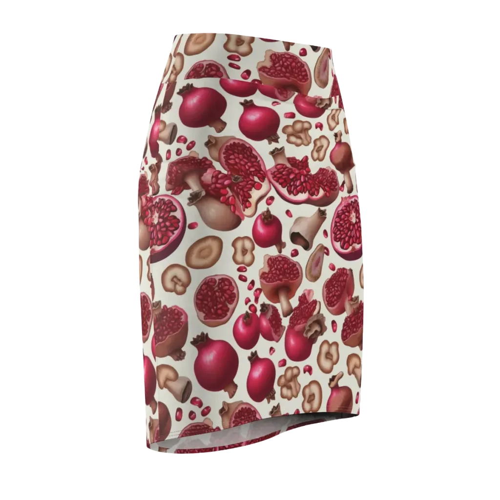 Mushroom Garnet on Pencil Skirt — Front Side