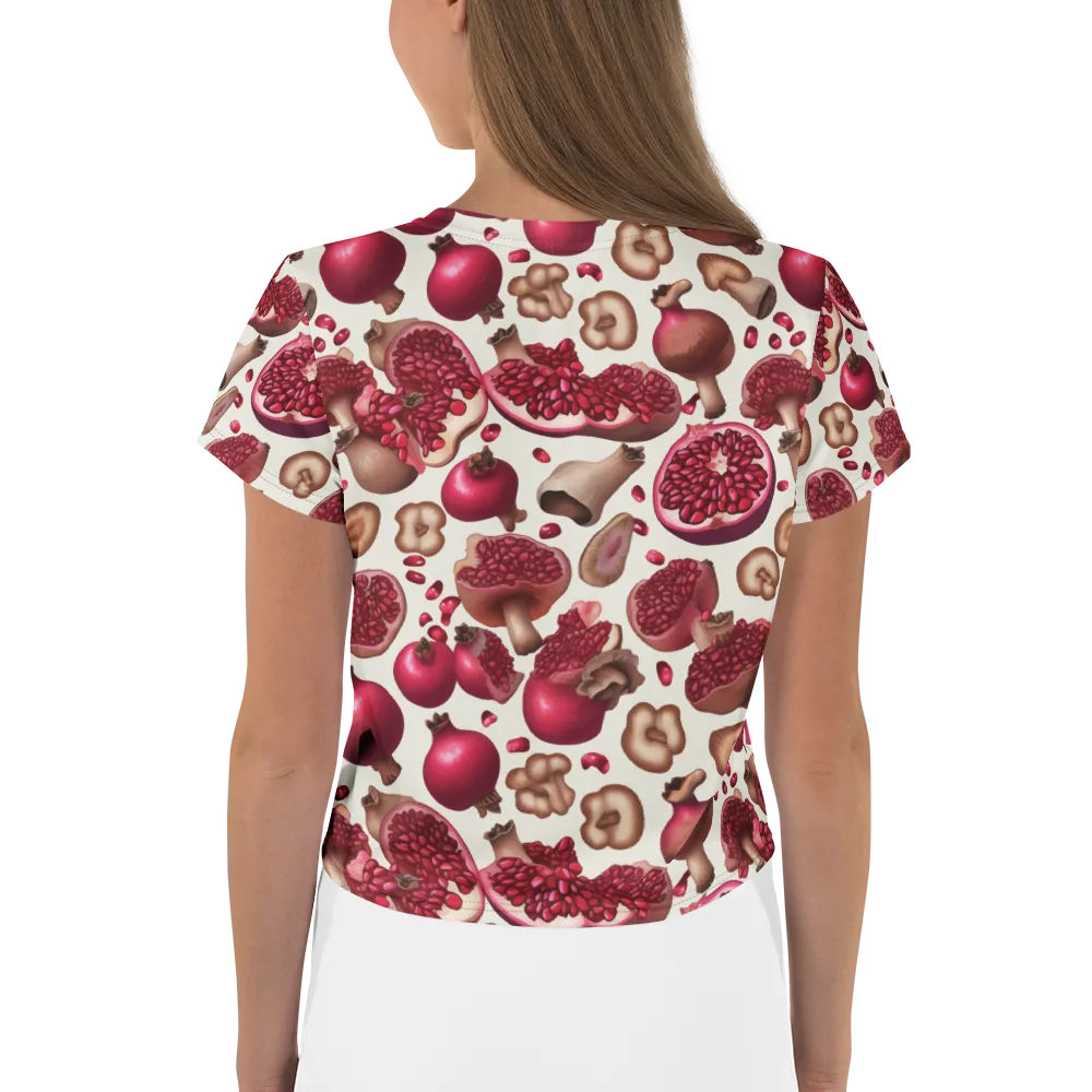 Mushroom Garnet on Crop Tee — Back