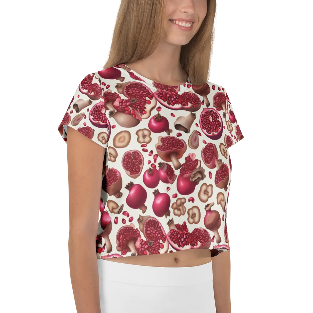 Mushroom Garnet on Crop Tee — Right