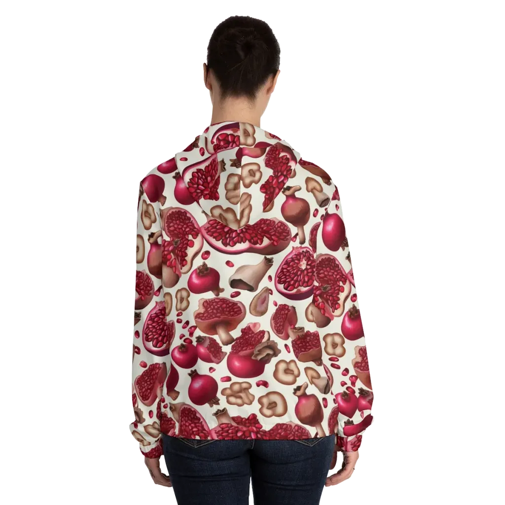 Mushroom Garnet on Women's Full-Zip Hoodie — Back On Person