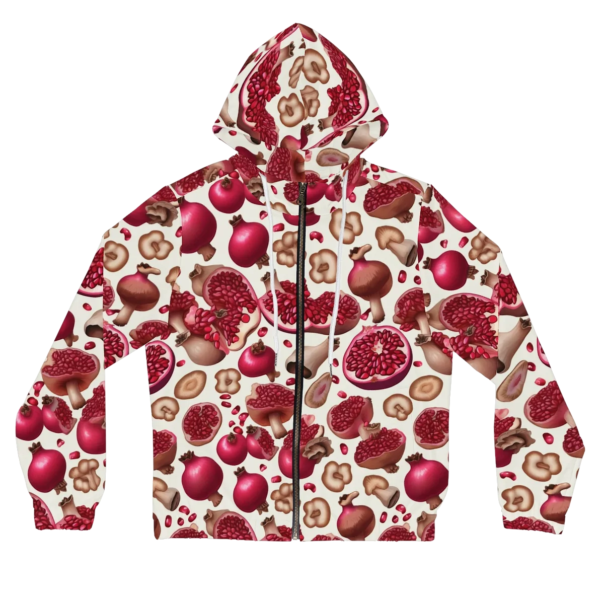 Mushroom Garnet on Women's Full-Zip Hoodie — Front