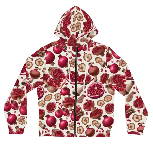 Mushroom Garnet on a Women's Full-Zip Hoodie
