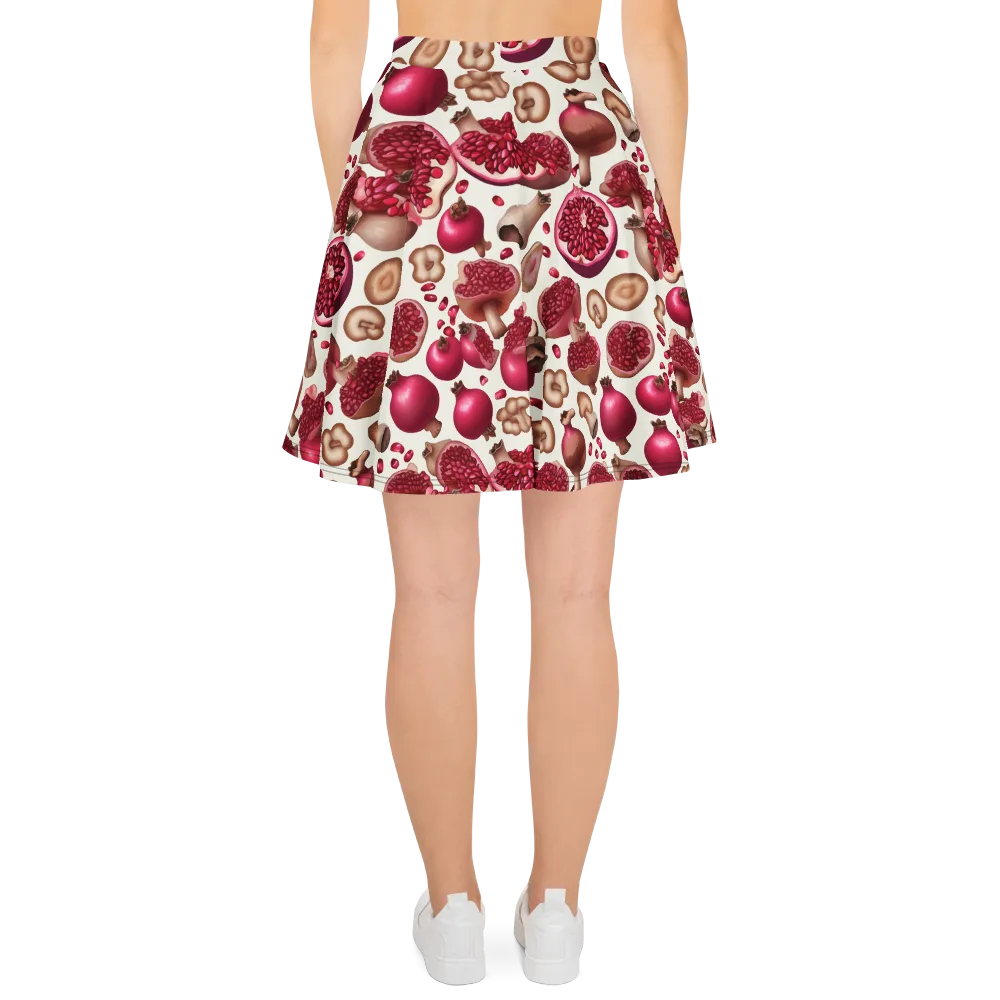 Mushroom Garnet on Skater Skirt — Back