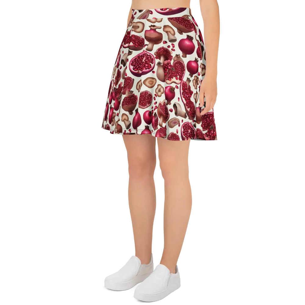 Mushroom Garnet on Skater Skirt — Left
