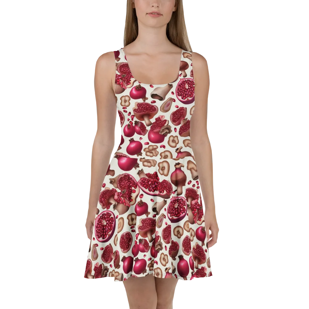 Mushroom Garnet on Skater Dress — Front