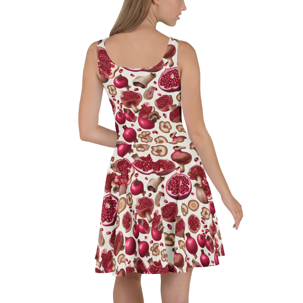 Mushroom Garnet on Skater Dress — Back