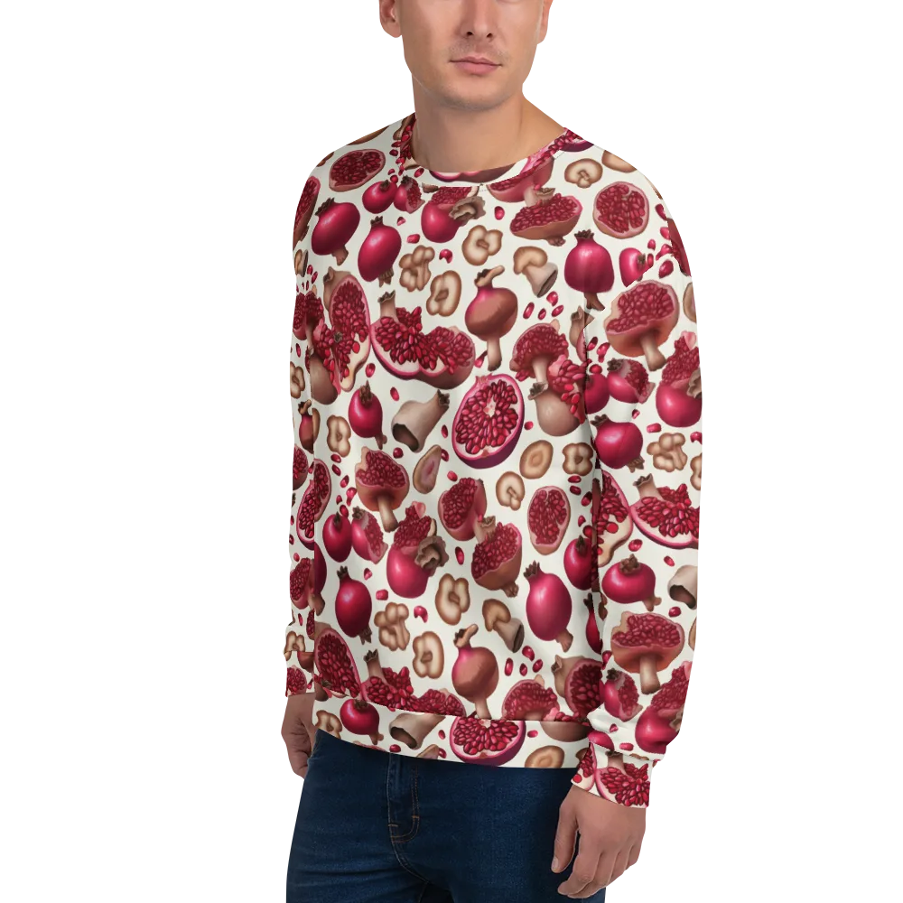 Mushroom Garnet on Sweatshirt — Left Front