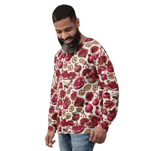 Mushroom Garnet on a Sweatshirt