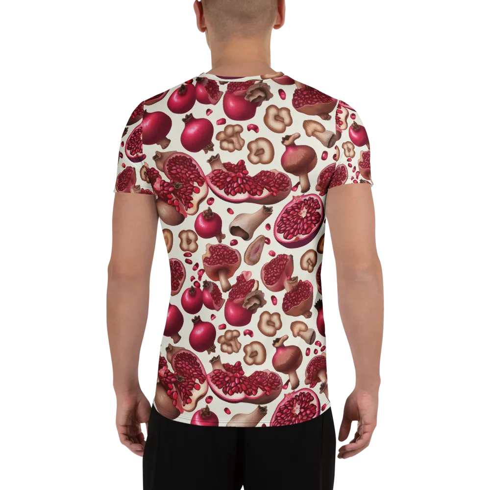 Mushroom Garnet on Men's Athletic T-Shirt — Back
