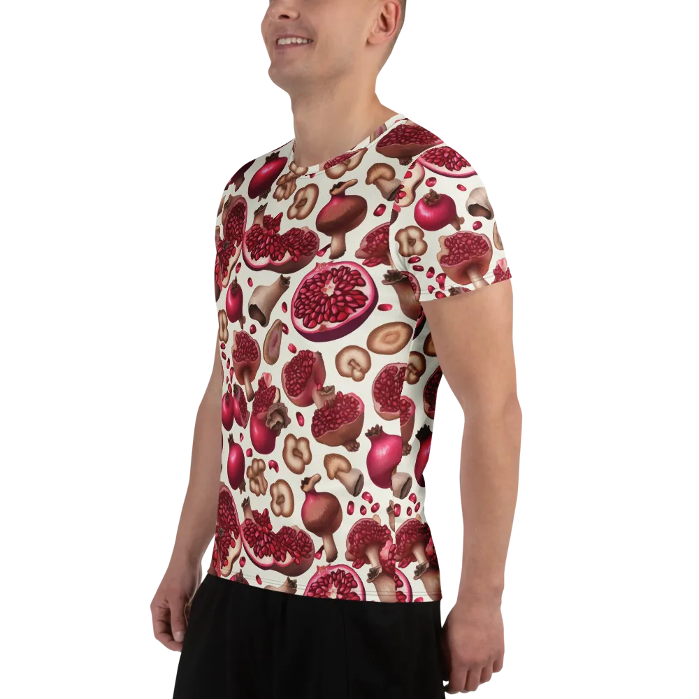 Mushroom Garnet on Men's Athletic T-Shirt — Left