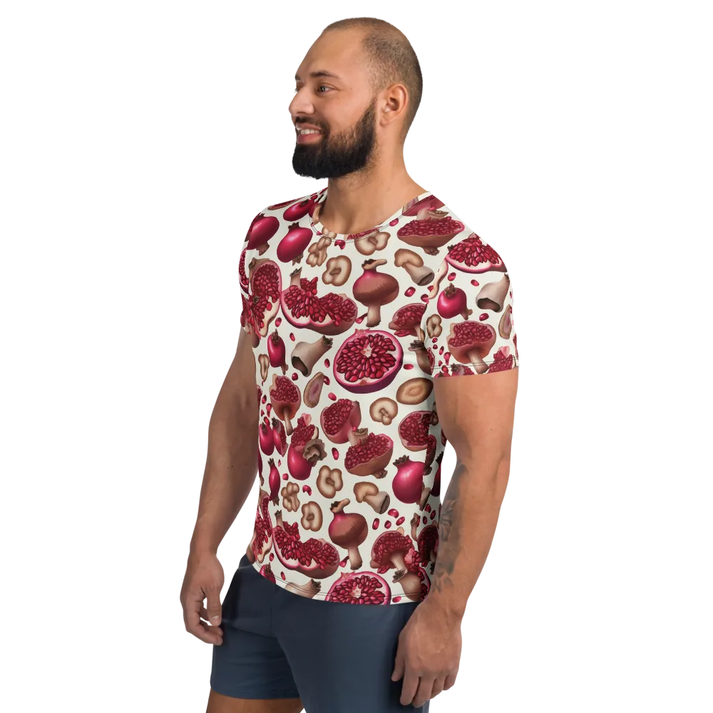 Mushroom Garnet on Men's Athletic T-Shirt — Left