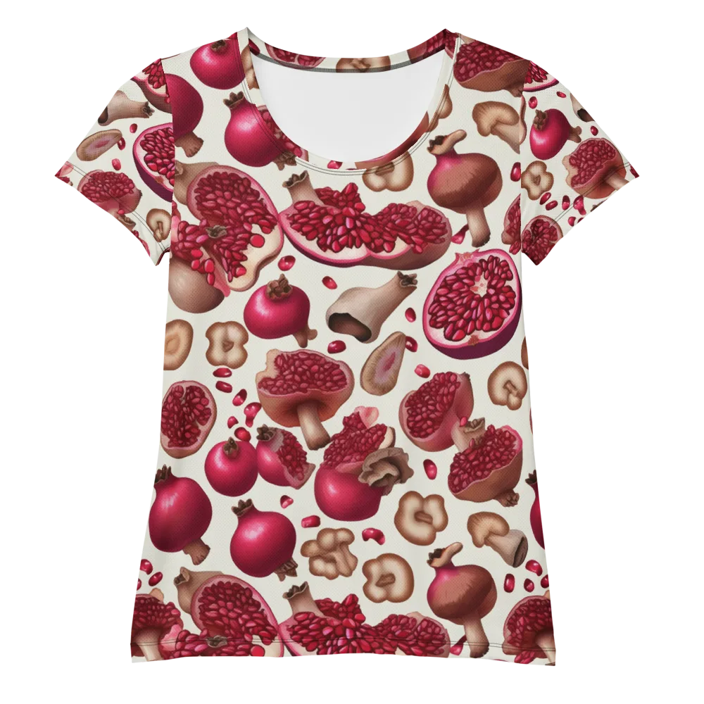 Mushroom Garnet on Women's Athletic T-Shirt — Front