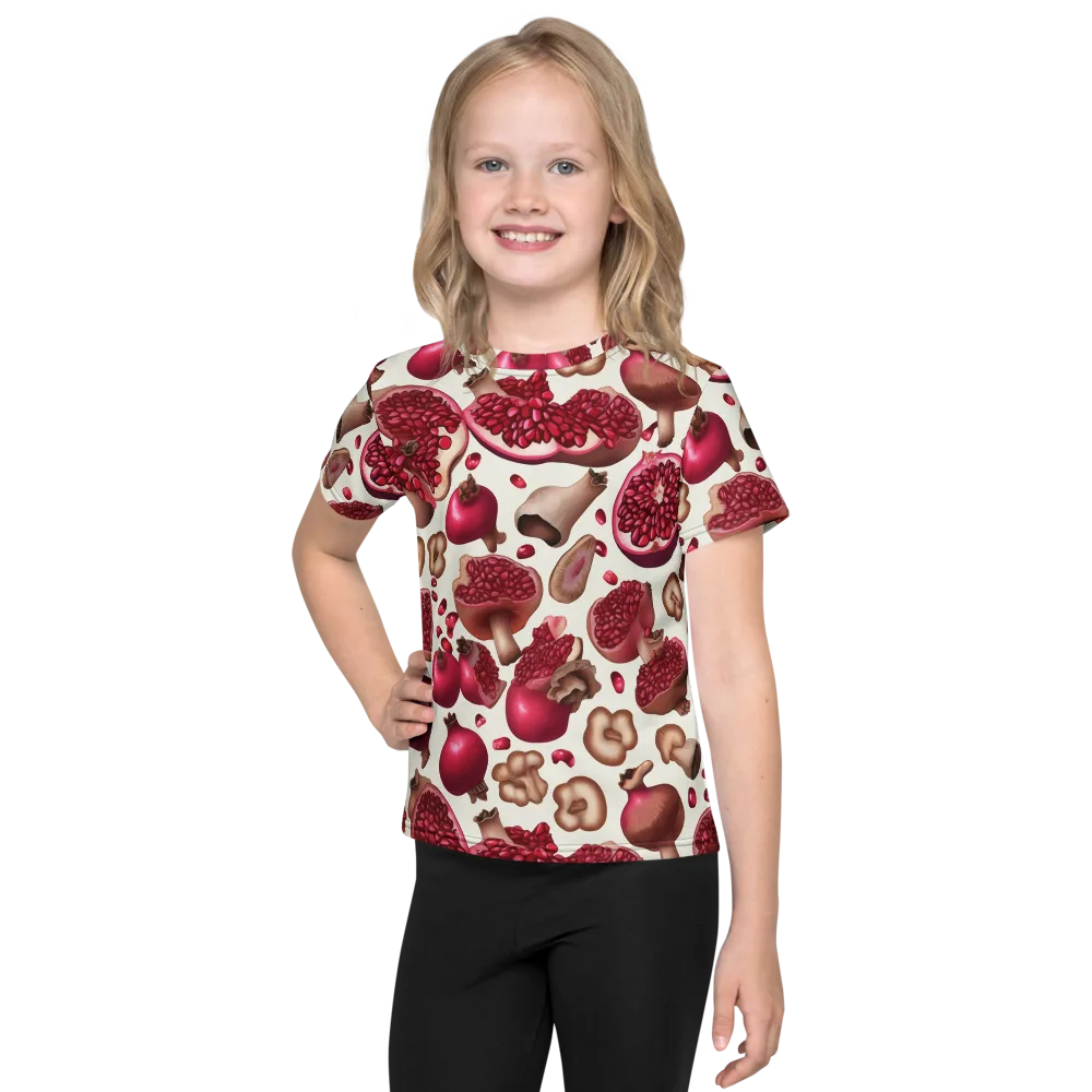 Mushroom Garnet on Kids Crew Neck T-Shirt — Front