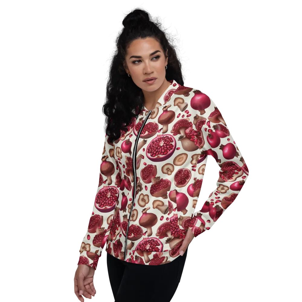 Mushroom Garnet on Bomber Jacket — Left