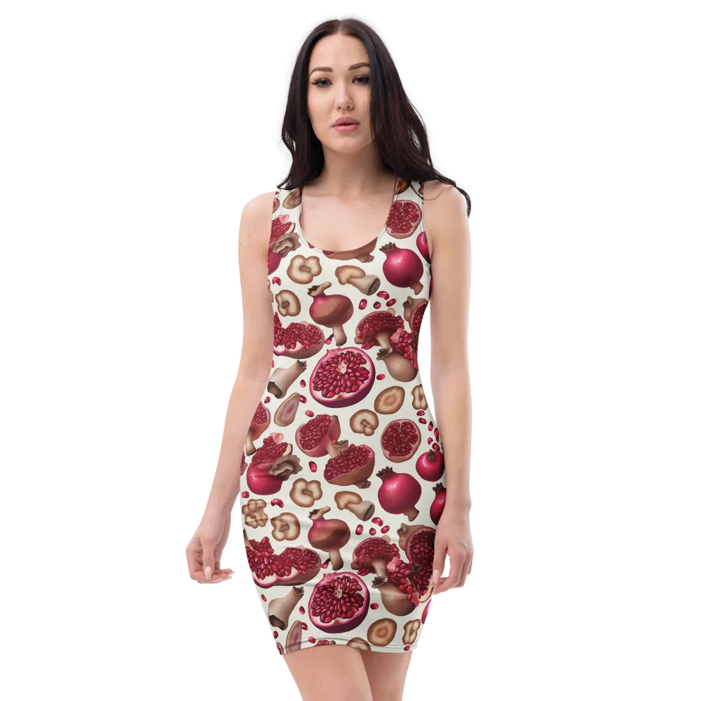 Mushroom Garnet on Bodycon Dress — Front