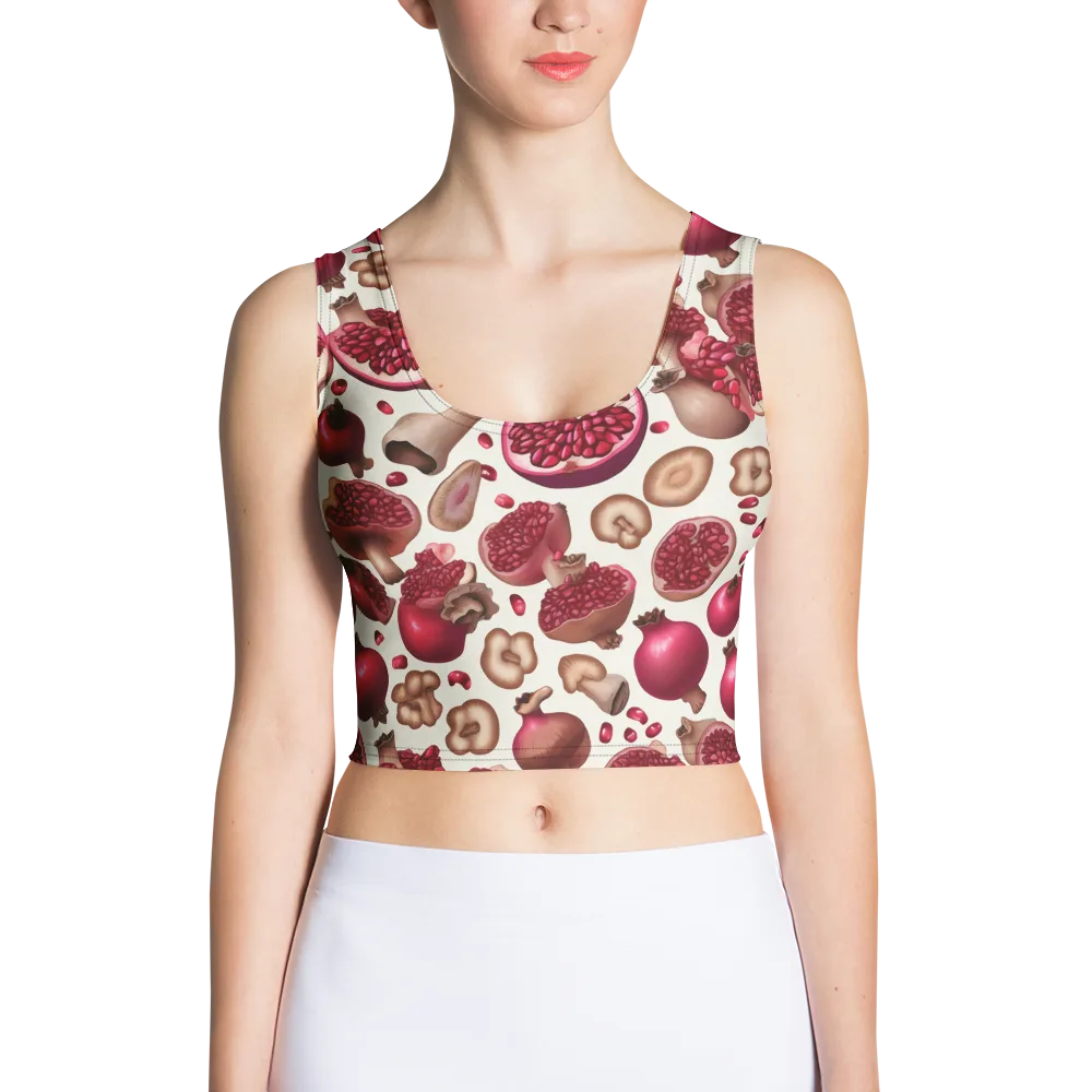 Mushroom Garnet on Crop Top — Front