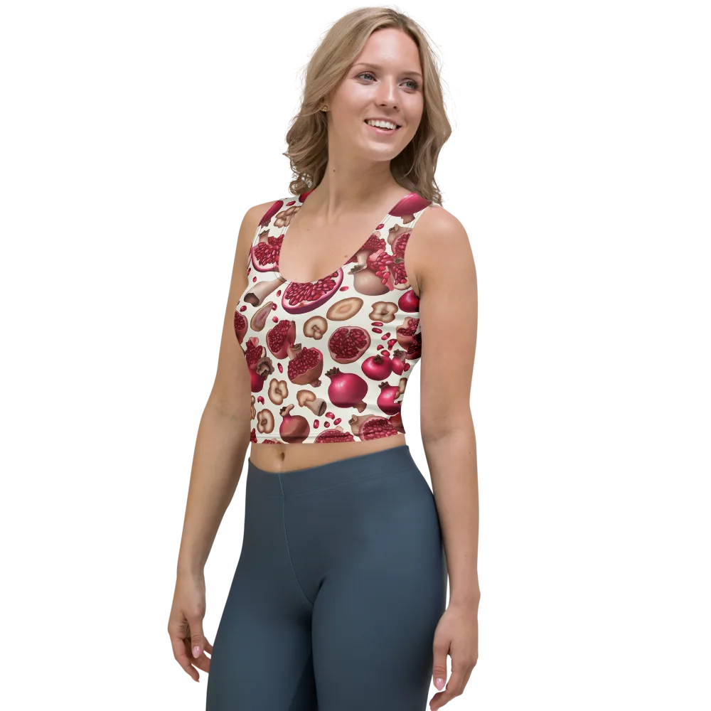 Mushroom Garnet on Crop Top — Left Front