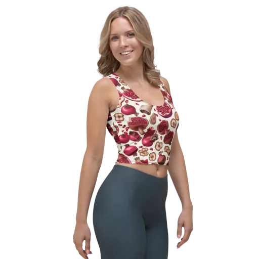 Mushroom Garnet on a Crop Top