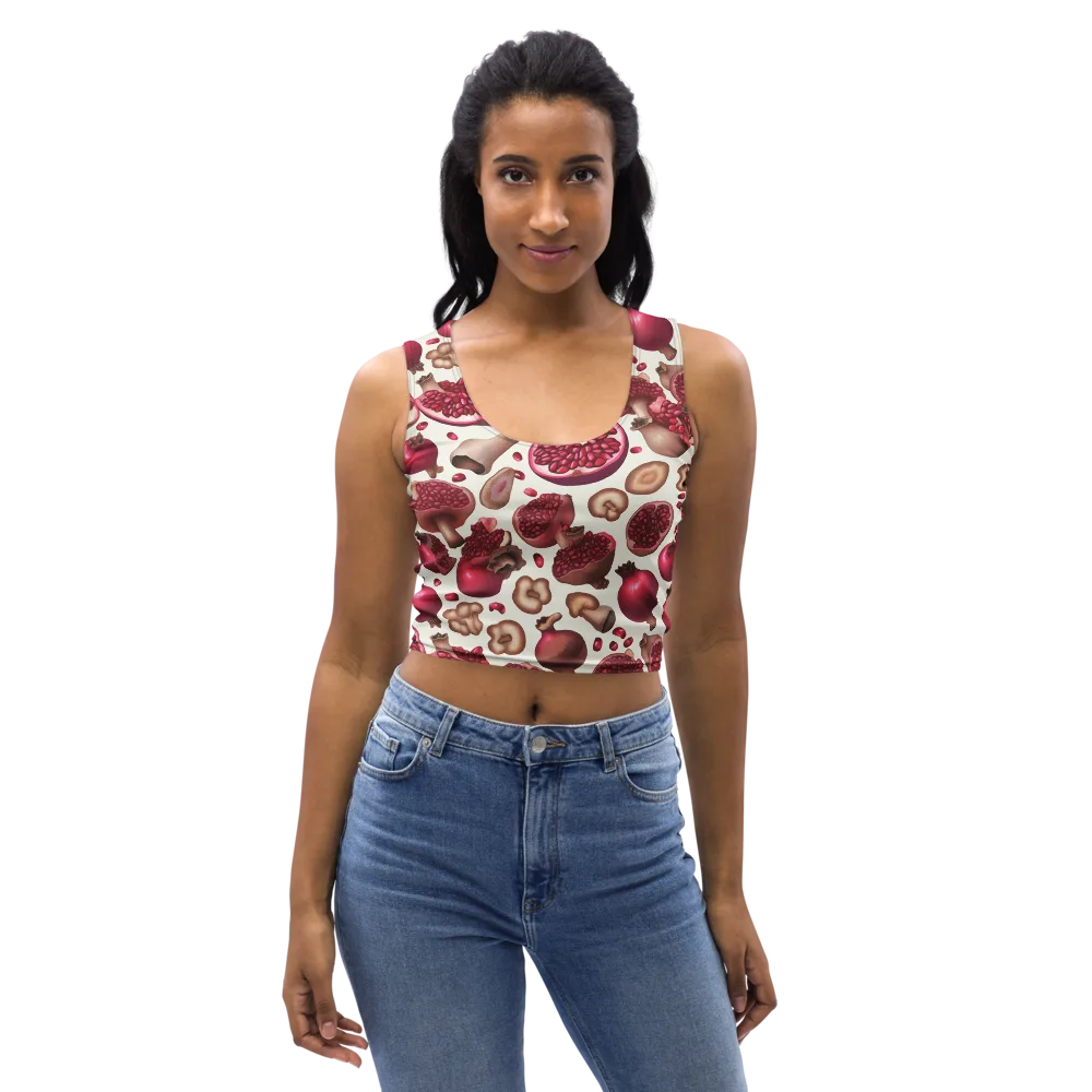 Mushroom Garnet on Crop Top — Front