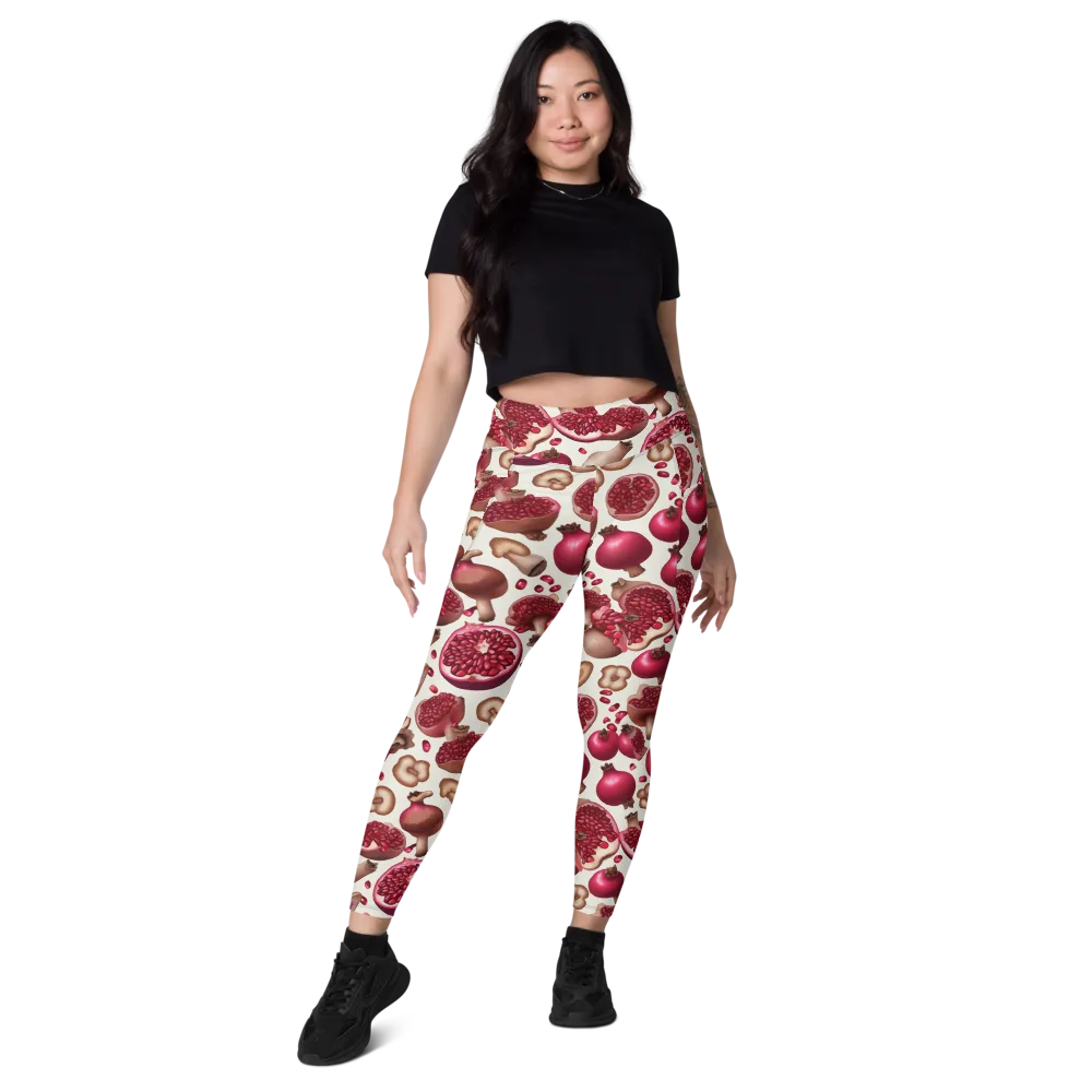 Mushroom Garnet on Leggings with Pockets — Front