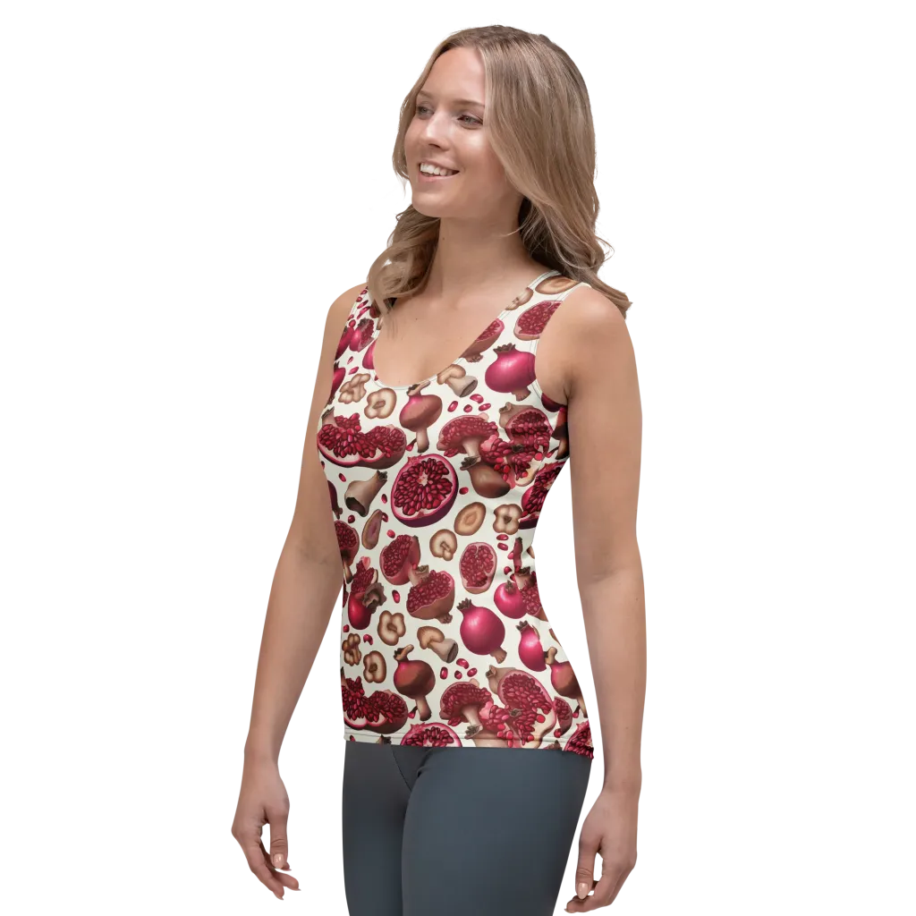 Mushroom Garnet on Women's Tank Top — Left Front
