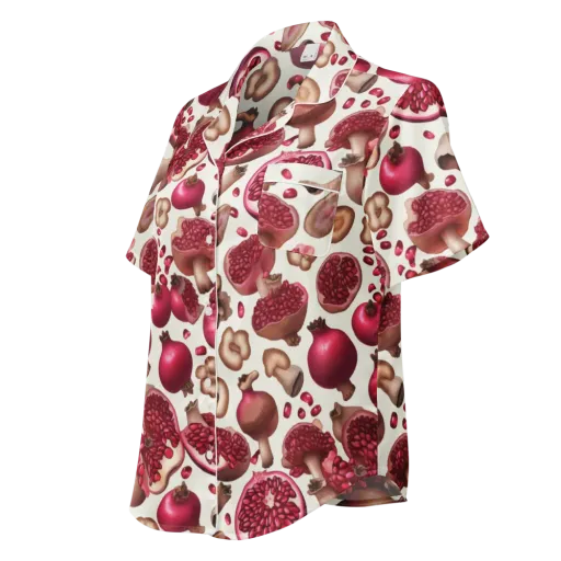 Mushroom Garnet on a Women's Short Sleeve Pajama Top