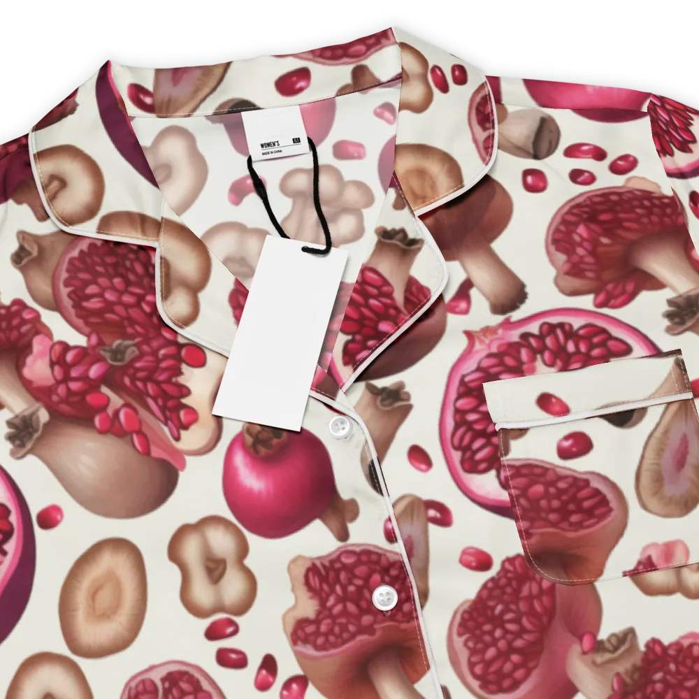 Mushroom Garnet on Women's Short Sleeve Pajama Top — Product details