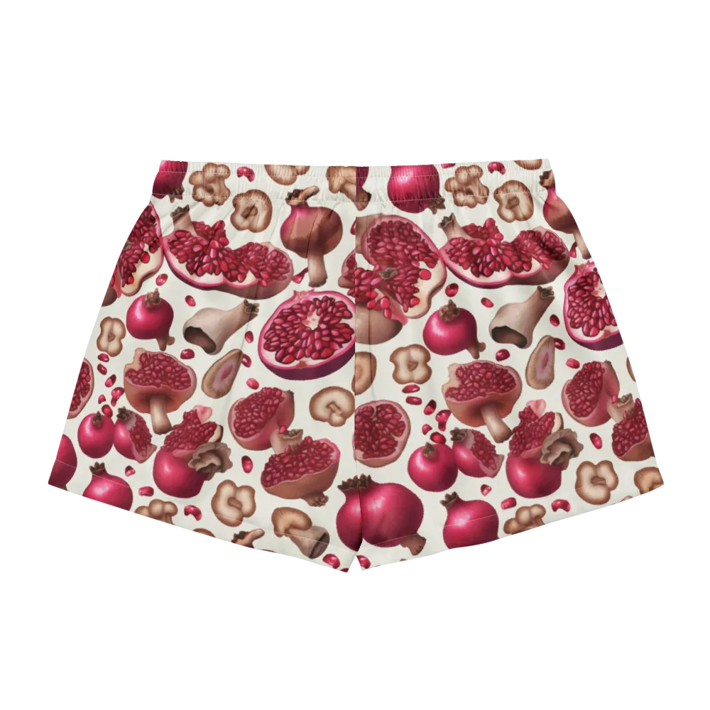 Mushroom Garnet on Women's Pajama Shorts — Back