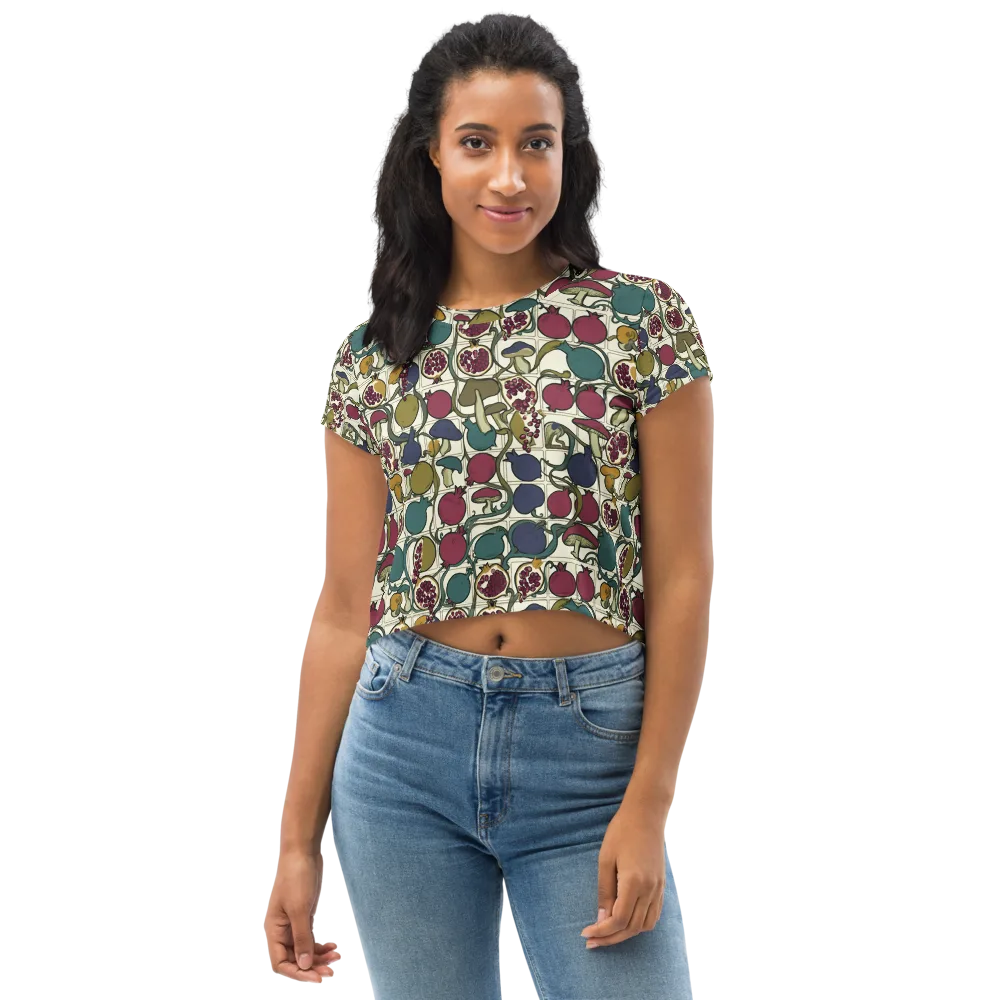 Garnet Grove on Crop Tee — Front