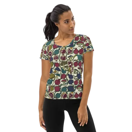 Garnet Grove on a Women's Athletic T-Shirt