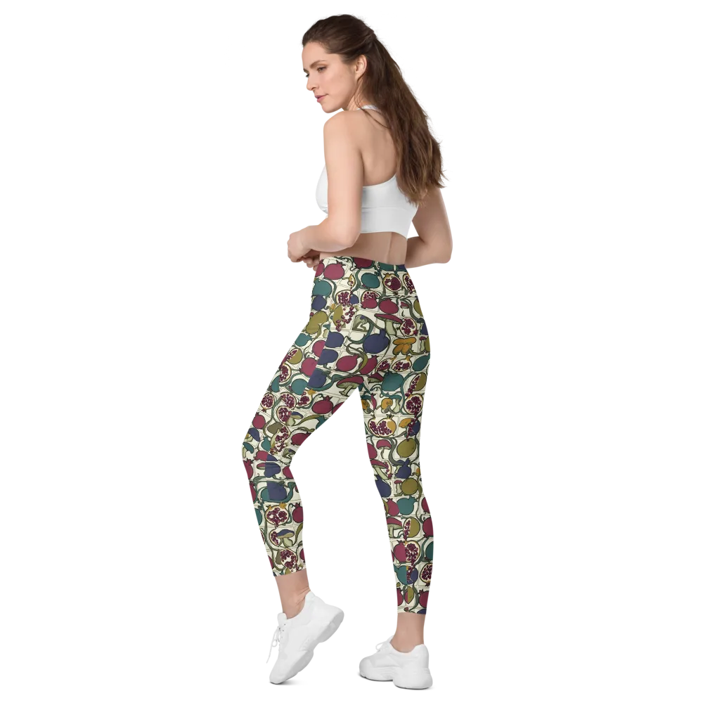 Garnet Grove on Leggings with Pockets — Left Back