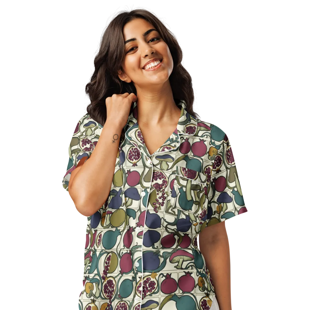 Garnet Grove on Women's Short Sleeve Pajama Top — Front