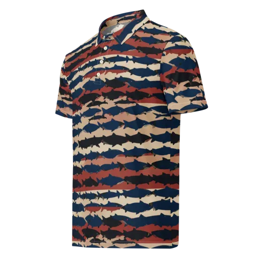 Midnight Run Fish on a Men's Slim Fit Polo Shirt