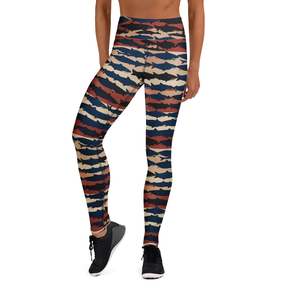 Midnight Run Fish on Yoga Leggings — Front